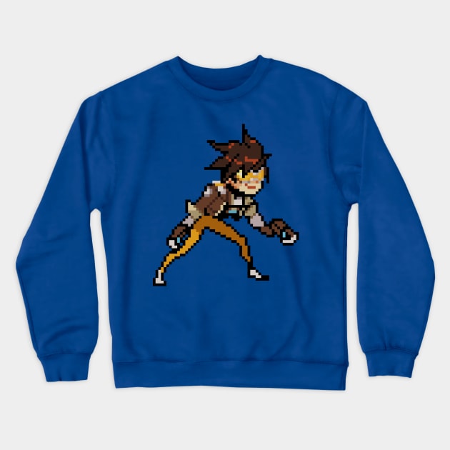 Overwatch - 16-Bit Tracer Crewneck Sweatshirt by wyckedguitarist